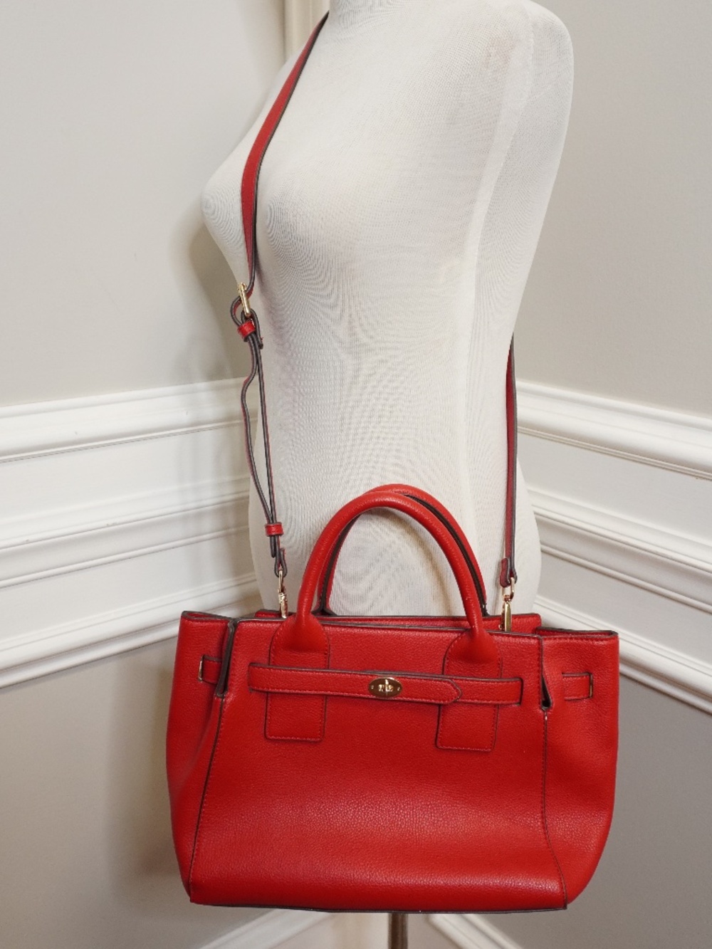 Kate Landry Red Faux Leather Satchel